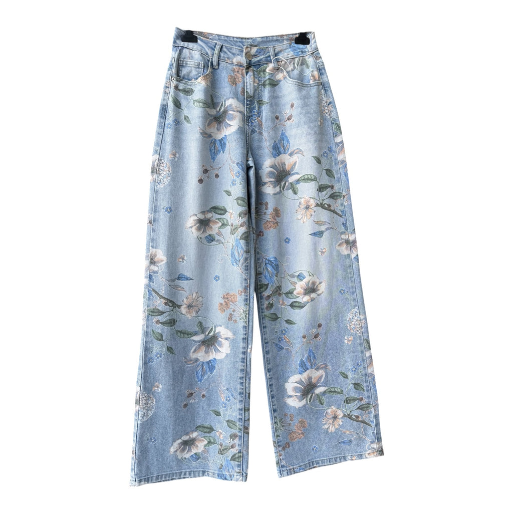 Jeans Wide-Leg a Fantasia Floreale – Fresh & Chic