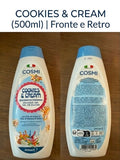 Bagnoschiuma Cosmi Cookies & Cream – Idratante con Olio di Argan e Mandorle Dolci (500ml)