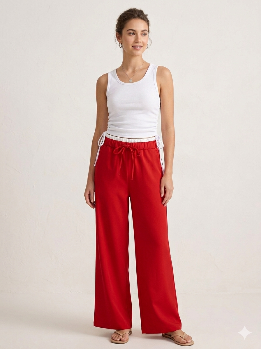 Pantalone Fluido Gamba Larga conVita Elasticizzata